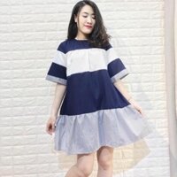 Đầm baby phối sọc