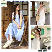 Đầm babydoll 2 dây buộc nơ hàn quốc ulzzang ,váy maxi đi biển dáng rộng siêu xinh-BẢO BẢO