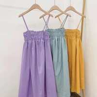 Đầm babydoll 2 dây nhún ngực có 6 màu