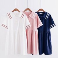 Đầm babydoll cổ thuỷ thủ 3 màu (kèm hình thật)