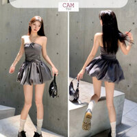 Đầm Babydoll (Đầm Xoè Cúp Ngực, Đầm Trái Bí) Đính Nơ