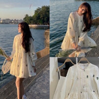 Đầm babydoll hoa nhí thiết kế 2 lớp dự tiệc tiểu thư trẻ trung rẻ đẹp