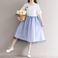 Đầm babydoll họa tiết chim én