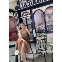 ĐẦM BABYDOLL NƠ 2 DÂY, XỐP PHỒNG NƠ LƯNG ĐẦM DỰ TIỆC BABY TIỂU THƯ