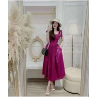 Đầm babydoll nữ, váy 2 dây dáng dài hở lưng buộc nơ vai