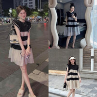 Đầm babydoll tay cánh tiên hai lớp phối voan dáng rộng thời trang dạo phố sang chảnh