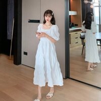Đầm babydoll - váy trắng 2 lớp dáng dài siêu xinh