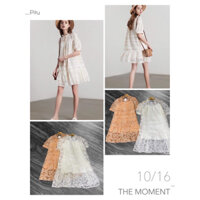 Đầm babydoll voan thêu Zara nguyên tag size L ngực 94-96 ( bầu  bụng nhỏ bọn chen  được )
