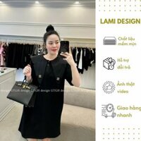 Đầm bầu babydoll thiết kế cổ áo thủy thủ kèm tag cài xinh Chất vải mát cho mùa hè LAMI