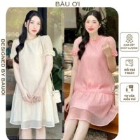 ĐẦM BẦU BABYDOLL TIỂU THƯ DỰ TIỆC DÁNG ĐUÔI CÁ TAY BÈO CHẤT TƠ XỐP 2 LỚP V783 - VÁY CÔNG SỞ MÙA HÈ HÀNG THIẾT KẾ