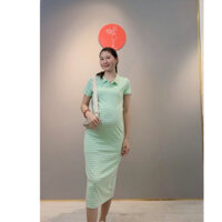 Đầm Bầu Body From Dài Cổ Sơ Mi - 3379