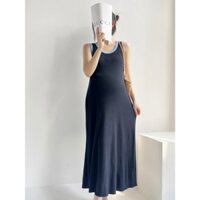 Đầm bầu body xanh dương cổ tròn BAOBAO KIDCLUB