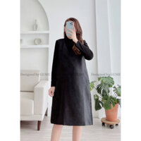 Đầm Bầu Công Sở 40-130kg - Váy Bầu GUME - Yếm Bầu da lộn 2 màu ĐEN và Nâu MB192