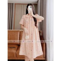 Đầm bầu công sở Mum's Shop VKE056, trẻ trung, lịch sự mẹ bầu mặc hè thoải mái , mát nhẹ