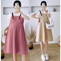 Đầm bầu giả yếm kaki phối thun đi làm đi chơi V904