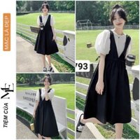 ĐẦM BẦU HÈ THU V6243 DÁNG TIỂU THƯ CÔNG CHÚA PHỐI 2 MÀU ĐÁNG YÊU - ĐẦM VÁY CÔNG SỞ DỰ TIỆC SANG CHẢNH FREESIZE