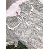 Đầm bầu maxi phối tua rua