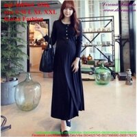 Đầm bầu maxi thun Hàn Quốc sành điệu sang trọng zzDB564