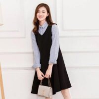 đầm bầu MMS_1016 yếm liền tay đen