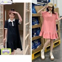 Đầm bầu mùa hè dáng tiểu thư bánh bèo phối chân đuôi cá cổ sơ mi thanh lịch mặc đi làm đi chơi X279