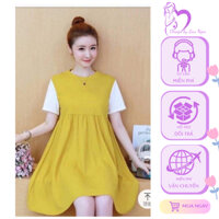đầm bầu thiết kế Bảo Ngọc form baby doll cute phối tay trắng, chất mềm mát, túi 2 bên- TH54