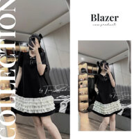 Đầm bầu thiết kế dự tiệc , váy bầu thời trang cao cấp dáng suông đuôi cá bèo mix cổ nơ sang chảnh đầm bầu Elly