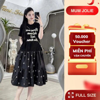 Đầm bầu thiết kế , váy bầu xinh dáng dài đuôi cá sao chất cotton họa tiết siêu xinh phù hợp mọi hoàn cảnh đầm bầu MUM