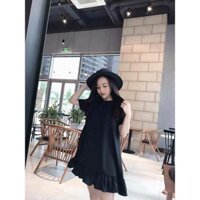 đầm bầu thỏ mommy mẫu đen xòe chân bèo