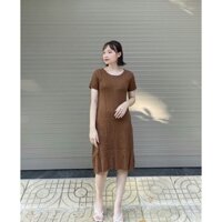 Đầm Bầu Thu Đông Chất Len Cộc Tay