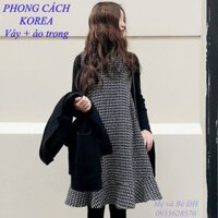 Đầm bầu thu đông kèm áo thun giữ nhiệt