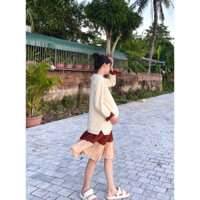 Đầm bầu thu đông thời trang công sở chất nỉ da cá freesize dưới 75kg