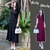 Đầm bầu tiểu thư sang sảnh cộc tay mùa hè màu sắc thời thượng chất đẹp mềm mại co giãn tốt X260