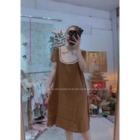 Đầm bầu váy bầu công sở thiết kế viền bèo cổ đức 4 màu