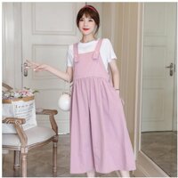 ĐẦM BẦU , VÁY BẦU CÔNG SỞ YẾM HẢI QUÂN  có kèm áo thun  - HỒNG - XL