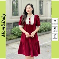 Đầm Bầu Váy Bầu Dự Tiệc Thiết Kế Vải Nhung Cao Cấp Cổ Tròn Sang Chảnh M647 Mom and Baby