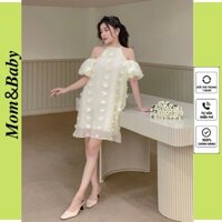 Đầm Bầu Váy Bầu Hai Dây Ren Hoa Nổi Thời Trang Thiết Kế Xinh Xắn Mặc Đi Chơi Dự Tiệc M667 Mom and Baby