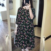 Đầm bầu voan lụa hoa