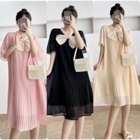 Đầm bầu voan xếp ly 2 lớp siêu đẹp cho mẹ bầu
