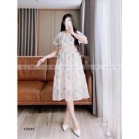 Đầm bầu xinh Mum's shop VH210 màu sang, nhẹ nhàng , mát mẻ mẹ bầu mặc đi làm, đi tiệc đều xinh