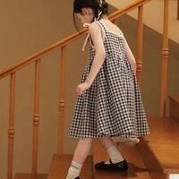 Đầm Bé Gái Mùa Hè Phong Cách Mới Bé Gái Thời Trang Ren Kẻ Sọc Váy Bé Gái Mori Đầm Công Chúa Hợp Thời Trang