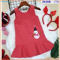 Đầm bé gái Noel đuôi cá thêu người tuyết kèm cài hươu sang chảnh