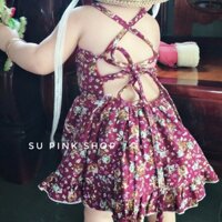 Đầm bé gái sexy chéo dây