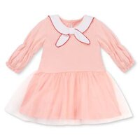 Đầm bé gái tay dài cổ nơ Animo LU1125046 (1-6Y,Hồng,TT00)