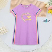 Đầm bé gái tay ngắn MEEJENA 3-8 tuổi, Đầm cho bé gái mùa hè14-34 kg, Đầm hè cho bé gái VẢI THUN 3040