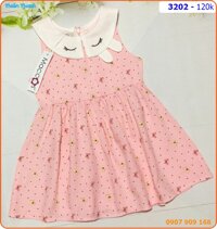 Đầm bé gái thỏ mắt híp xinh xắn cho bé