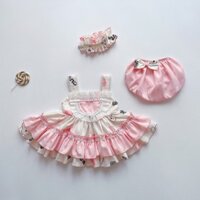 Đầm bé gái, Váy Công chúa Lolita chất liệu cao cấp và an toàn cho bé TẶNG KÈM TURBAN VÀ QUẦN CHIP, Váy bé gái dễ thương