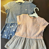 Đầm Bé Gái Zara 175 Đầm Jean Trơn Phối Chân Váy Xoè Siêu Xinh