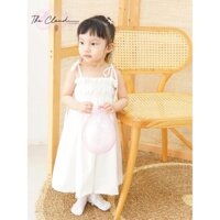 Đầm Bé THECLOUD Đầm xô bông ép thun ngực màu trắng