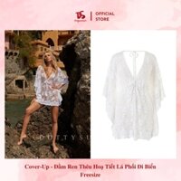 Đầm Beach Cover-Ups Lưới Thêu Ren Hoa Nổi V Ngực