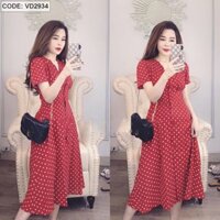 Đầm bi xoè đóng nút voan lụa cao cấp ( giảm 5% từ 220.000 đ còn 205.000 đ